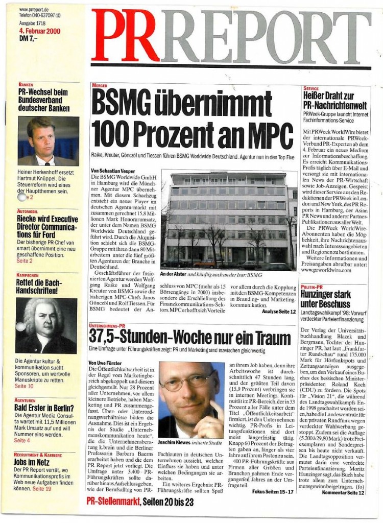 PR Report Launch 2000 Cover