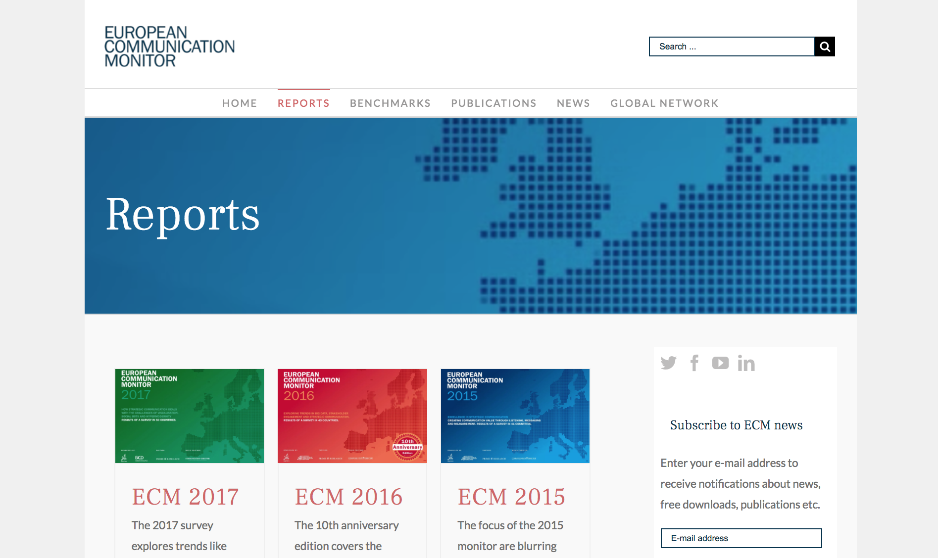 ECM Neue Website European Communication Monitor